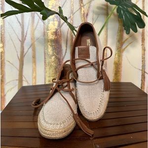 Michael Kors Tan and Cream Moccasins